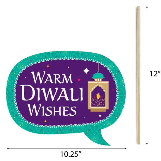 Big Dot of Happiness Happy Diwali - Festival of Lights Party Photo Booth Props Kit - 20 Count {7}