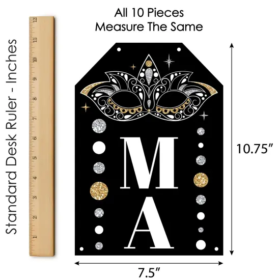 Big Dot of Happiness Masquerade - Hanging Vertical Paper Door Banners - Mask Party Wall Decoration Kit - Indoor Door Decor {7}