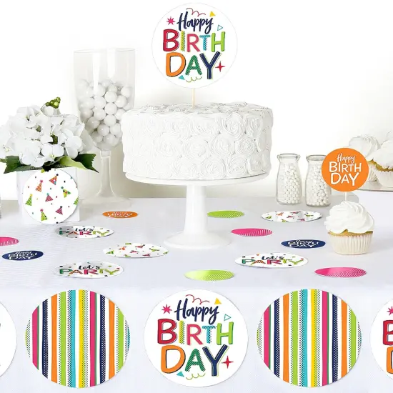 Big Dot of Happiness Cheerful Happy Birthday - Colorful Birthday Party Giant Circle Confetti - Party Decorations - Large Confetti 27 Count {6}