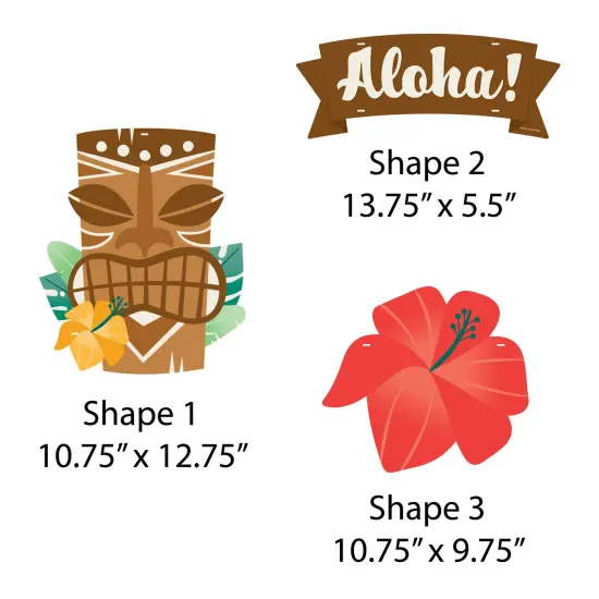 Big Dot of Happiness Tropical Luau - Hanging Porch Hawaiian Beach Party Outdoor Decorations - Front Door Decor - 3 Piece Sign {7}