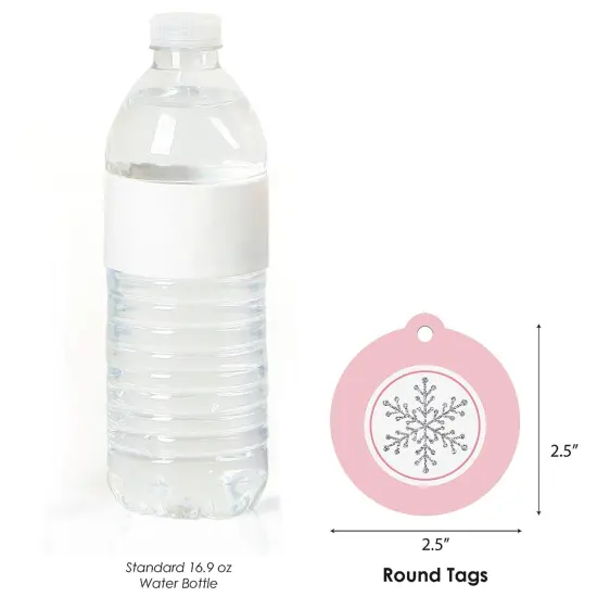 Big Dot of Happiness Pink Winter Wonderland - Holiday Snowflake Birthday Party or Baby Shower Favor Gift Tags (Set of 20) {4}