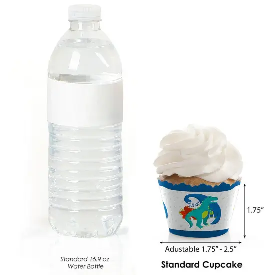 Big Dot of Happiness Roar Dinosaur - Dino Mite T-Rex Baby Shower or Birthday Party Decorations - Party Cupcake Wrappers - Set of 12 {4}