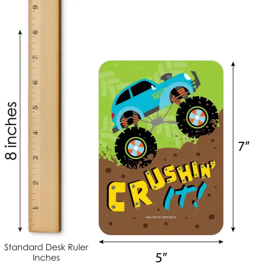 Big Dot of Happiness Smash and Crash - Monster Truck - Picture Bingo Cards and Markers - Boy Birthday Party Bingo Game - Set of 18 {6}