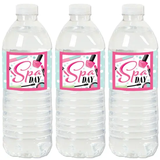 Big Dot of Happiness Spa Day - Girls Makeup Party Water Bottle Sticker Labels - Set of 20 {1}