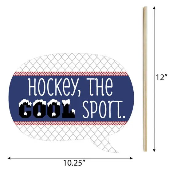 Big Dot of Happiness Funny Shoots and Scores - Hockey - Baby Shower or Birthday Party Photo Booth Props Kit - 10 Piece {6}
