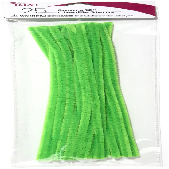 CousinDIY Chenille Stems 6mmx12" 25/Pkg-Emerald Green {1}