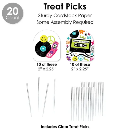 Big Dot of Happiness Through the Decades - 50s, 60s, 70s, 80s, and 90s Party Favors and Cupcake Kit - Fabulous Favor Party Pack - 100 Pieces {7}