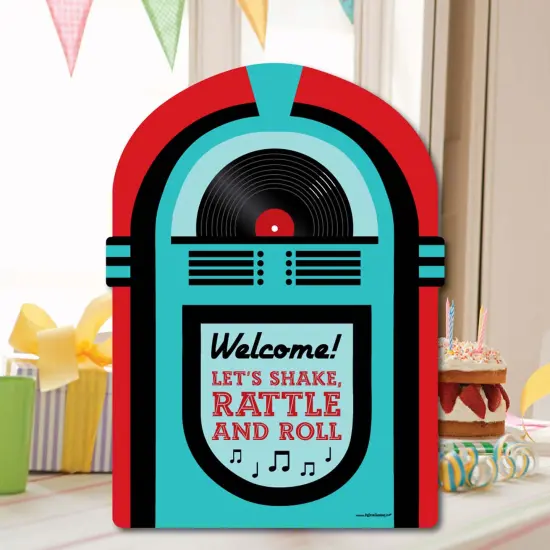 Big Dot of Happiness 50's Sock Hop - Party Decorations - 1950s Rock N Roll Party Welcome Yard Sign {7}