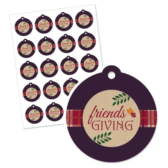 Big Dot of Happiness Friends Thanksgiving Feast - Friendsgiving Party Favor Gift Tags (Set of 20) {3}
