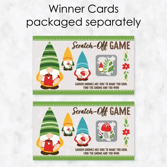 Big Dot of Happiness Garden Gnomes - Forest Gnome Party Game Scratch Off Cards - 22 Count {4}