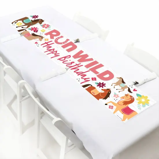 Big Dot of Happiness Run Wild Horses - Happy Birthday Pony Decorations Party Banner {7}