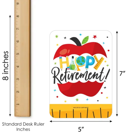 Big Dot of Happiness Teacher Retirement - Bingo Cards and Markers - Happy Retirement Party Shaped Bingo Game - Set of 18 {6}