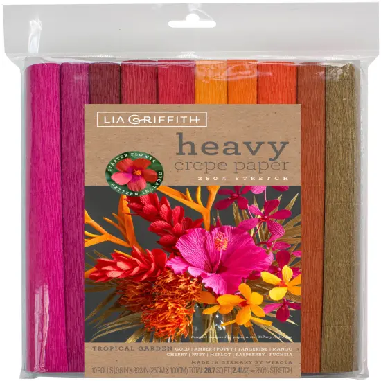 Lia Griffith Heavy Crepe Paper 10/Pkg-Tropical Garden {1}