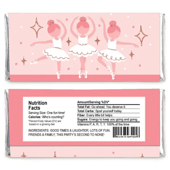 Big Dot of Happiness Tutu Cute Ballerina - Candy Bar Wrapper Ballet Birthday Party or Baby Shower Favors - Set of 24 {3}