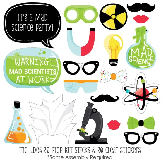 Big Dot of Happiness Scientist Lab - Baby Shower or Birthday Party Photo Booth Props Kit - 20 Count {3}