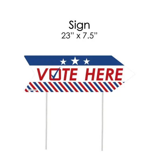 Big Dot of Happiness Big Dot of Happiness Vote Here - Arrow Political Election Day Direction Signs - Double Sided Outdoor Yard Signs - Set of 6 {7}