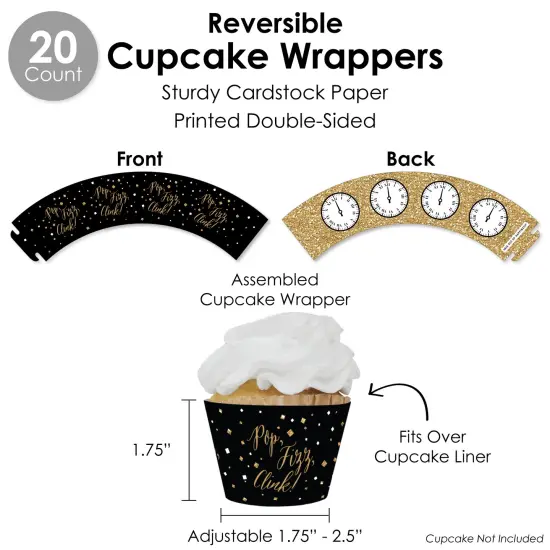 Big Dot of Happiness New Year&rsquo;s Eve - Gold - New Years Eve Party Favors and Cupcake Kit - Fabulous Favor Party Pack - 100 Pieces {6}