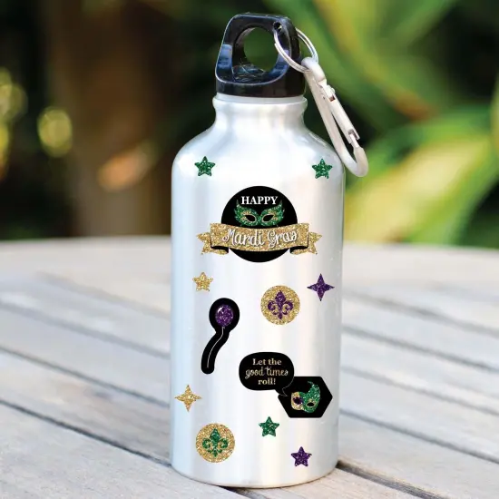 Big Dot of Happiness Mardi Gras - Masquerade Party Favor Kids Stickers - 16 Sheets - 256 Stickers {6}