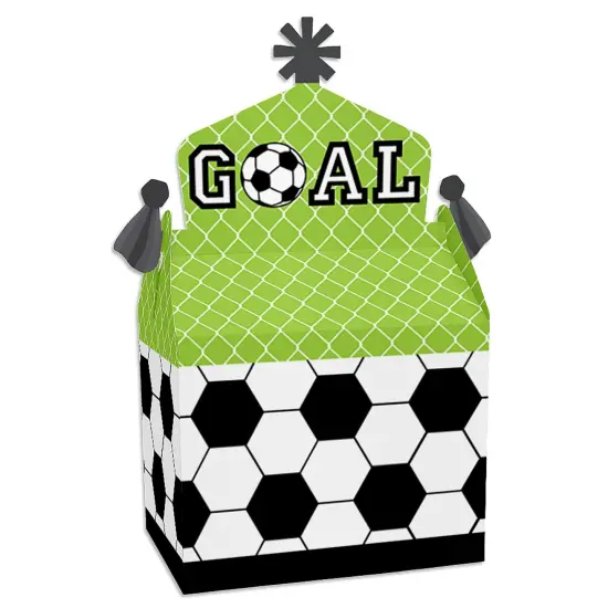 Big Dot of Happiness Goaaal - Soccer - Treat Box Party Favors - Baby Shower or Birthday Party Goodie Gable Boxes - Set of 12 {1}
