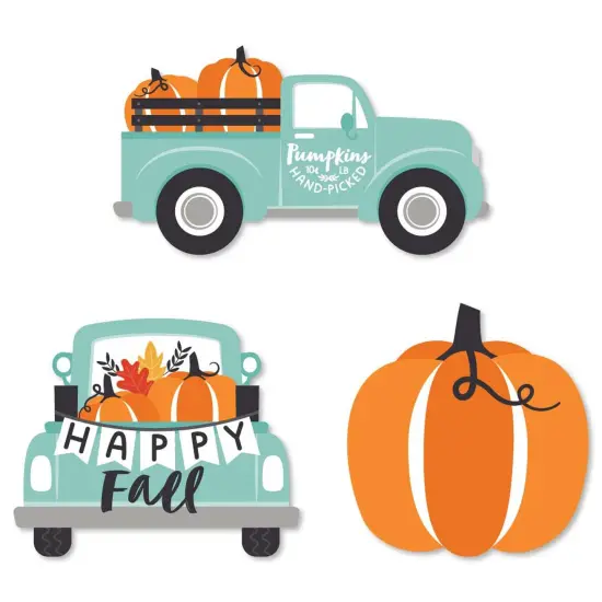 Big Dot of Happiness Happy Fall Truck - DIY Shaped Harvest Pumpkin Party Cut-Outs - 24 Count {1}
