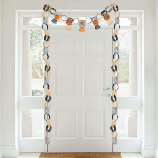 Big Dot of Happiness Nothin' but Net - Basketball - 90 Chain Links & 30 Paper Tassels Kit - Baby Shower or Birthday Party Paper Chains Garland - 21 ft {4}