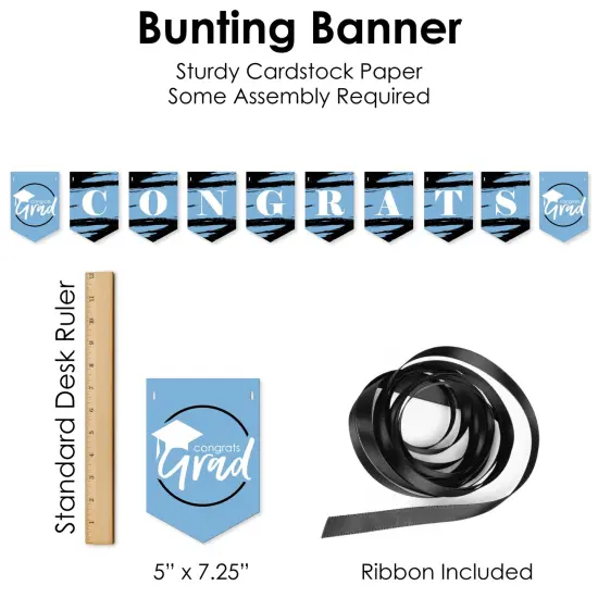 Big Dot of Happiness Light Blue Grad - Best is Yet to Come - Light Blue Graduation Party Supplies Decoration Kit - Decor Galore Party Pack - 51 Pieces {7}