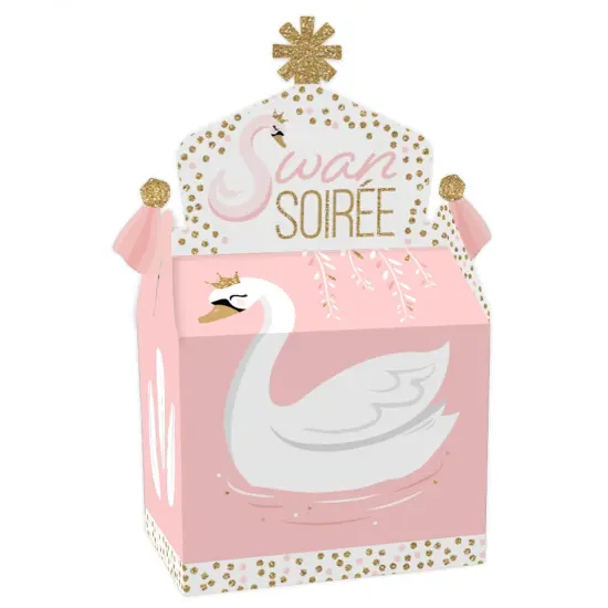 Big Dot of Happiness Swan Soiree - Treat Box Party Favors - White Swan Baby Shower or Birthday Party Goodie Gable Boxes - Set of 12 {1}