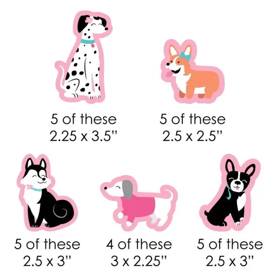 Big Dot of Happiness Pawty Like a Puppy Girl - Paper Straw Decor - Pink Dog Baby Shower or Birthday Party Striped Decorative Straws - Set of 24 {3}