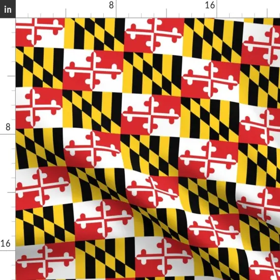 Various Fabrics by the Yard or Fat Quarter Maryland Flags Flag Horse Racing State Sailing Naval Custom Printed Fabric by Spoonflower {2}