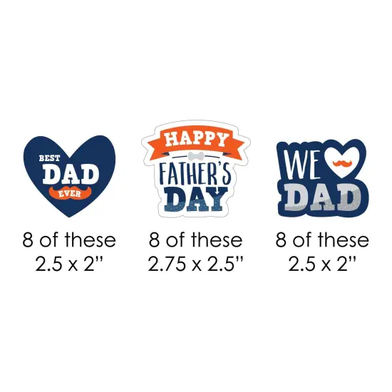 Big Dot of Happiness Happy Father's Day - DIY Shaped We Love Dad Party Cut-Outs - 24 Count {3}