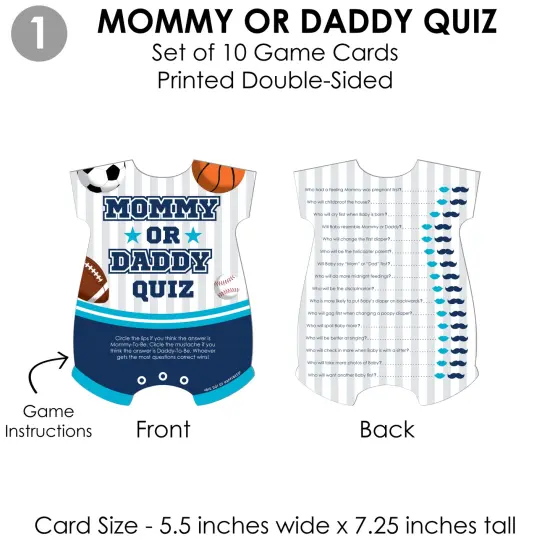 Big Dot of Happiness Go, Fight, Win - Sports - 4 Baby Shower Games - 10 Cards Each - Gamerific Bundle {6}