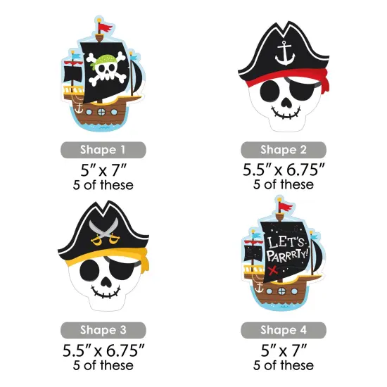 Big Dot of Happiness Pirate Ship Adventures - Decorations DIY Skull Birthday Party Essentials - Set of 20 {7}
