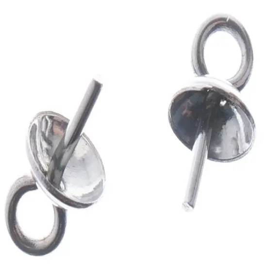 John Bead Stainless Steel Bail Pin With Cup 20/Pkg-7x4mm {4}