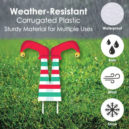 Big Dot of Happiness Elf Squad - Yard Sign and Outdoor Lawn Decorations - Kids Elf Christmas and Birthday Party Yard Signs - Set of 8 {4}