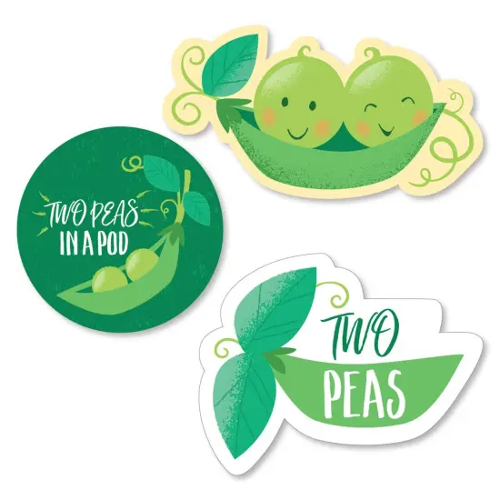 Big Dot of Happiness Double the Fun - Twins Two Peas in a Pod - DIY Shaped Baby Shower or First Birthday Party Cut-Outs - 24 Count {1}