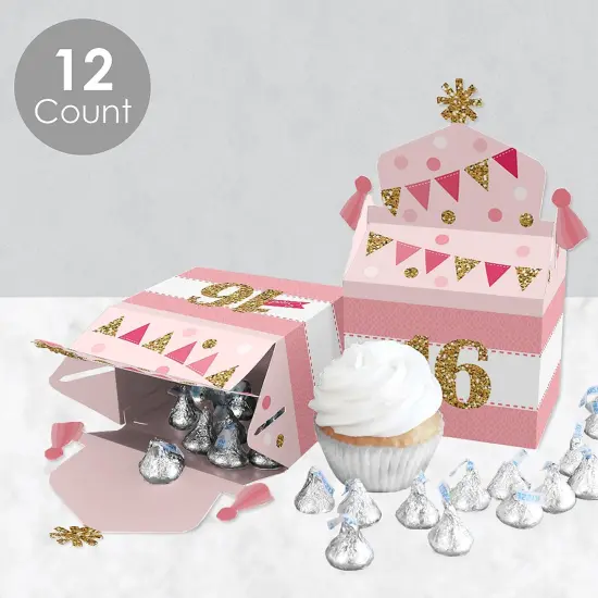 Big Dot of Happiness Sweet 16 - Treat Box Party Favors - 16th Birthday Party Goodie Gable Boxes - Set of 12 {4}