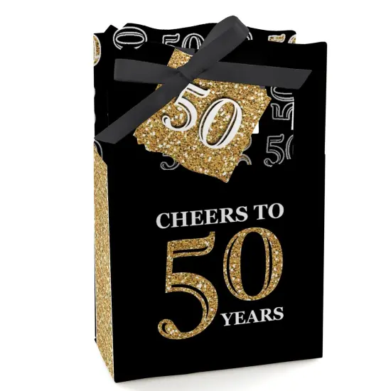 Big Dot of Happiness Adult 50th Birthday - Gold - Birthday Party Favor Boxes - Set of 12 {1}
