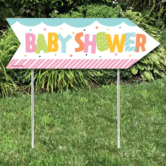 Big Dot of Happiness Colorful Baby Shower - Gender Neutral Party Sign Arrow - Double Sided Directional Yard Signs - Set of 2 {3}