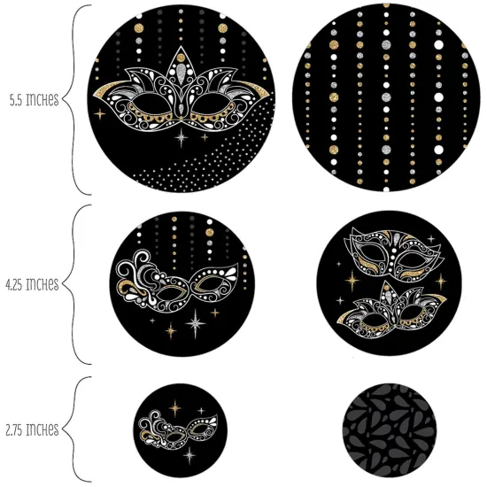Big Dot of Happiness Masquerade - Mask Party Giant Circle Confetti - Party Decorations - Large Confetti 27 Count {3}