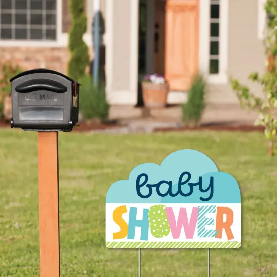 Big Dot of Happiness Colorful Baby Shower - Gender Neutral Party Yard Sign with Stakes - Double Sided Outdoor Lawn Sign - Set of 3 {3}