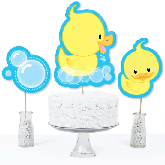 Big Dot of Happiness Ducky Duck - Baby Shower or Birthday Party Centerpiece Sticks - Table Toppers - Set of 15 {4}