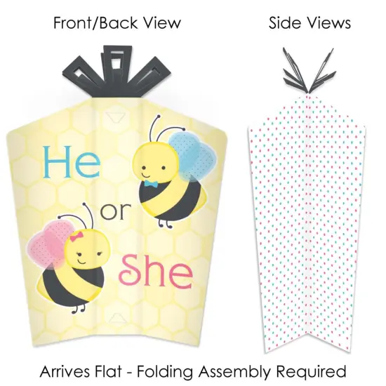 Big Dot of Happiness What Will It Bee - Table Decorations - Gender Reveal Fold and Flare Centerpieces - 10 Count {3}