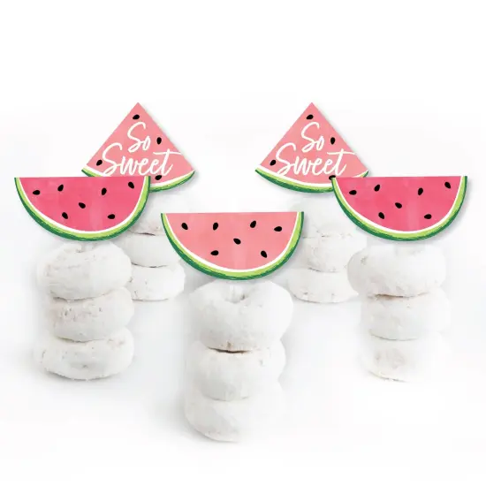 Big Dot of Happiness Sweet Watermelon - Dessert Cupcake Toppers - Fruit Party Clear Treat Picks - Set of 24 {3}