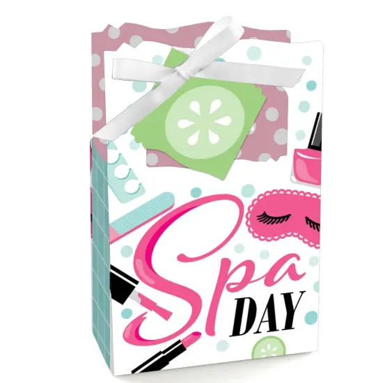 Big Dot of Happiness Spa Day - Girls Makeup Party Favor Boxes - Set of 12 {1}