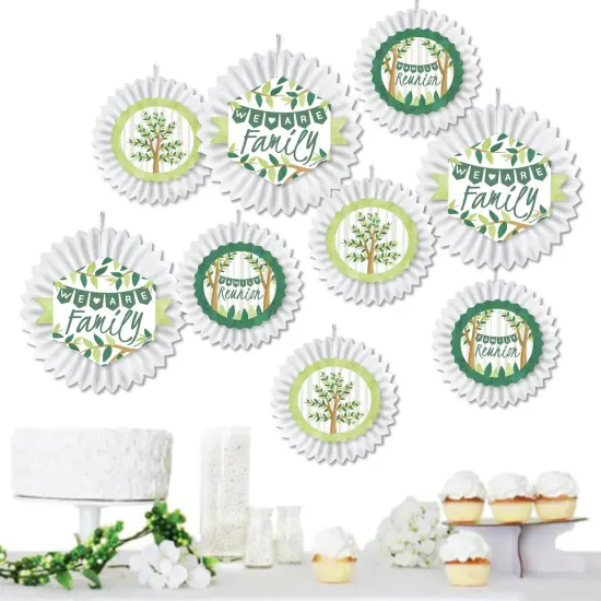 Big Dot of Happiness Family Tree Reunion - Hanging Family Gathering Party Tissue Decoration Kit - Paper Fans - Set of 9 {1}