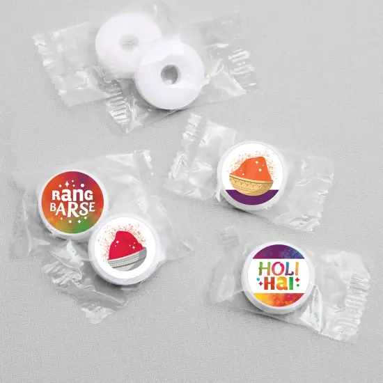Big Dot of Happiness Holi Hai - Festival of Colors Party Round Candy Sticker Favors - Labels Fits Chocolate Candy (1 sheet of 108) {4}
