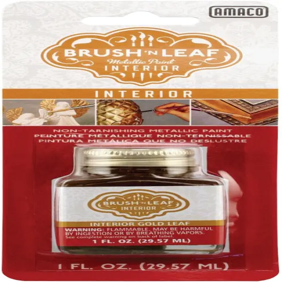 Amaco Brush 'n Leaf Interior Metallic Paint 1oz-Gold {2}
