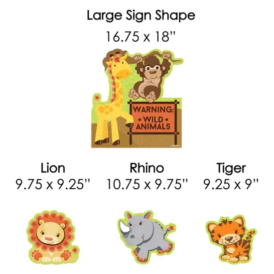 Big Dot of Happiness Funfari - Fun Safari Jungle - Yard Sign & Outdoor Lawn Decorations - Baby Shower or Birthday Party Yard Signs - Set of 8 {7}