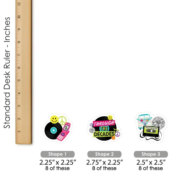 Big Dot of Happiness Through the Decades - DIY Shaped 50s, 60s, 70s, 80s, and 90s Party Cut-Outs - 24 Count {6}
