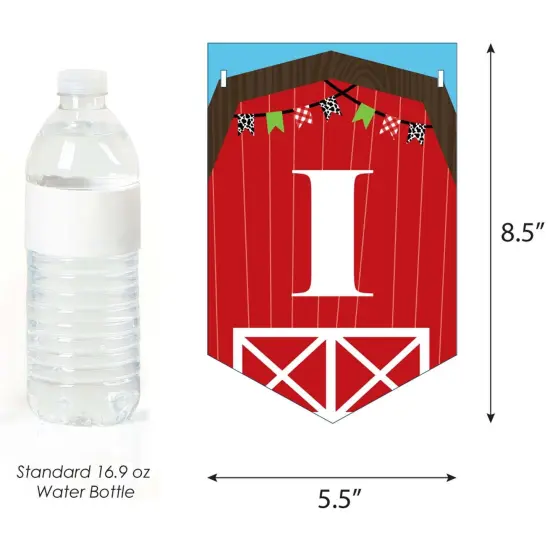 Big Dot of Happiness Farm Animals - Barnyard Baby Shower or Birthday Party Bunting Banner - Party Decorations - It's a Barnyard Bash {4}